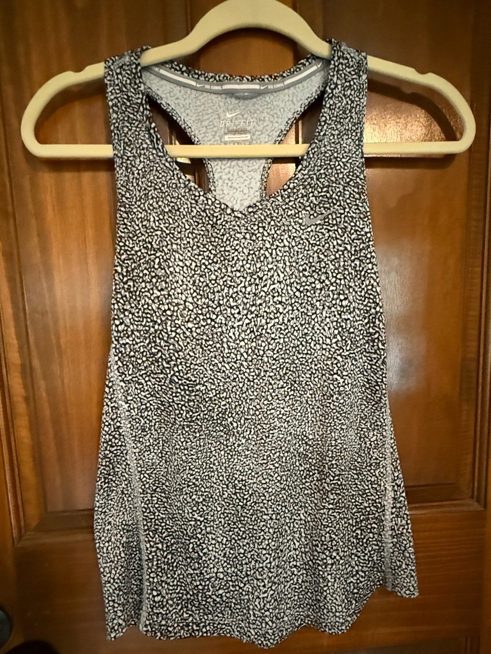 Nike Black & White Speckled Racerback Tank Top